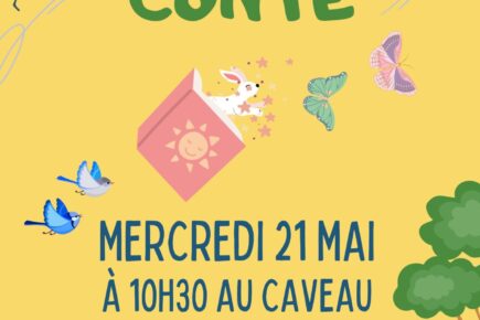 Affiche de l'heure du conte du mois de mai à la CLEF