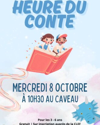 Affiche heure du conte du mois d'octobre 2025