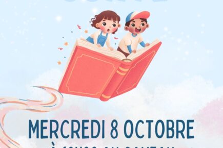 Affiche heure du conte du mois d'octobre 2025