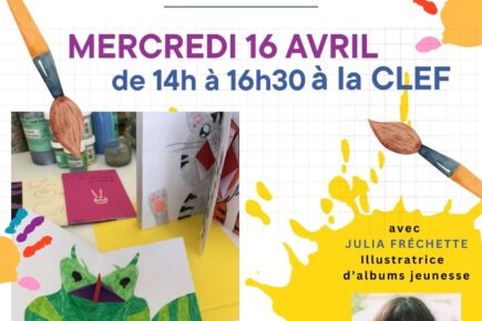 Affiche de l'atelier créatif jeunesse du 16 avril 2025
