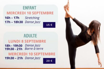 Affiche Stage de danse remise en forme et initiation au Modern'Jazz Septembre 2025