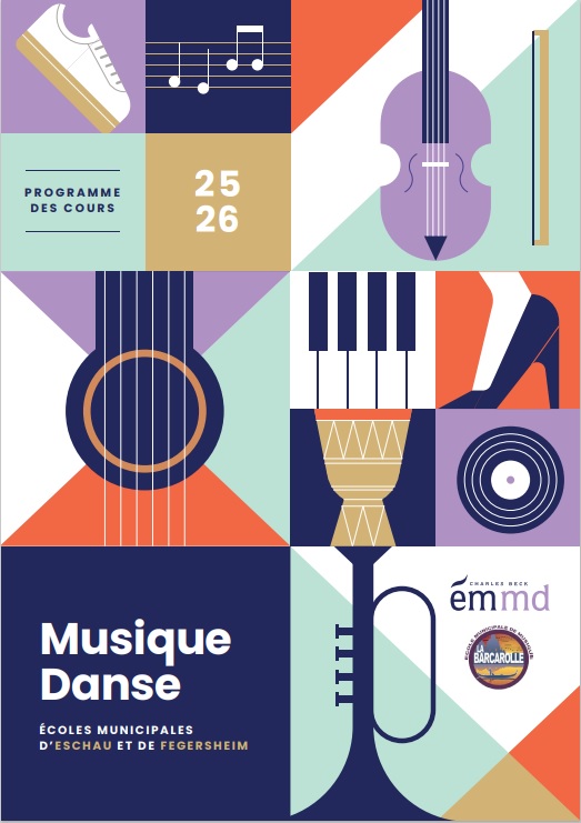 Visuel de la plaquette des cours de l'EMMD 2025/2026