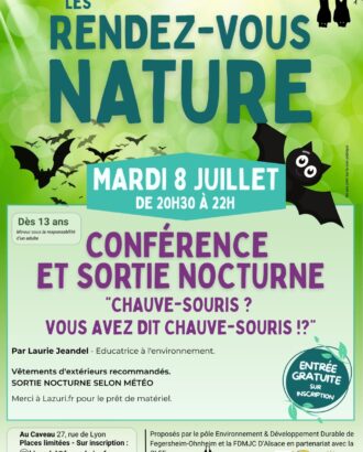Affiche conférence sortie nocturne sur les chauve-souris