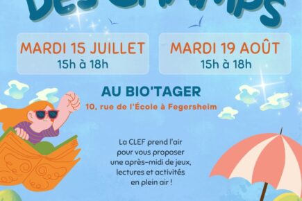 Affiche de l'animation CLEF des champs à Fegersheim été 2025