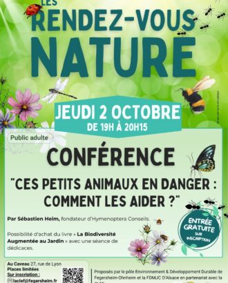 Affiche sur la conférence Rendez-vous Nature du mois d'octobre 2025 sur la biodiversité