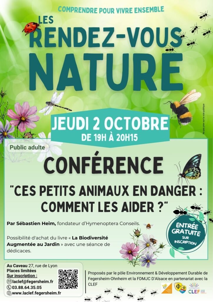 Affiche sur la conférence Rendez-vous Nature du mois d'octobre 2025 sur la biodiversité