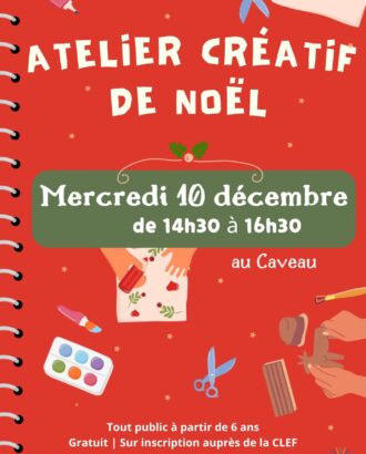 Affiche Atelier de Noël à partir de 6 ans décembre