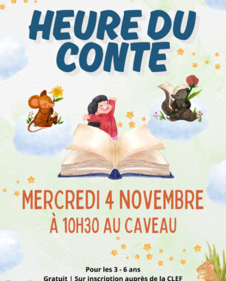 Affiche de l'heure du conte de novembre 2026au Caveau de Fegersheim
