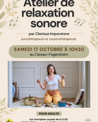 Affiche atelier adulte de relaxation sonore fegersheim